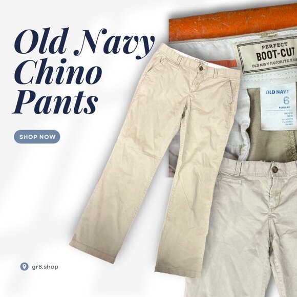 Old Navy Women’s Chino Pants Size 6 Khaki Casual Work Slacks - Picture 1 of 5
